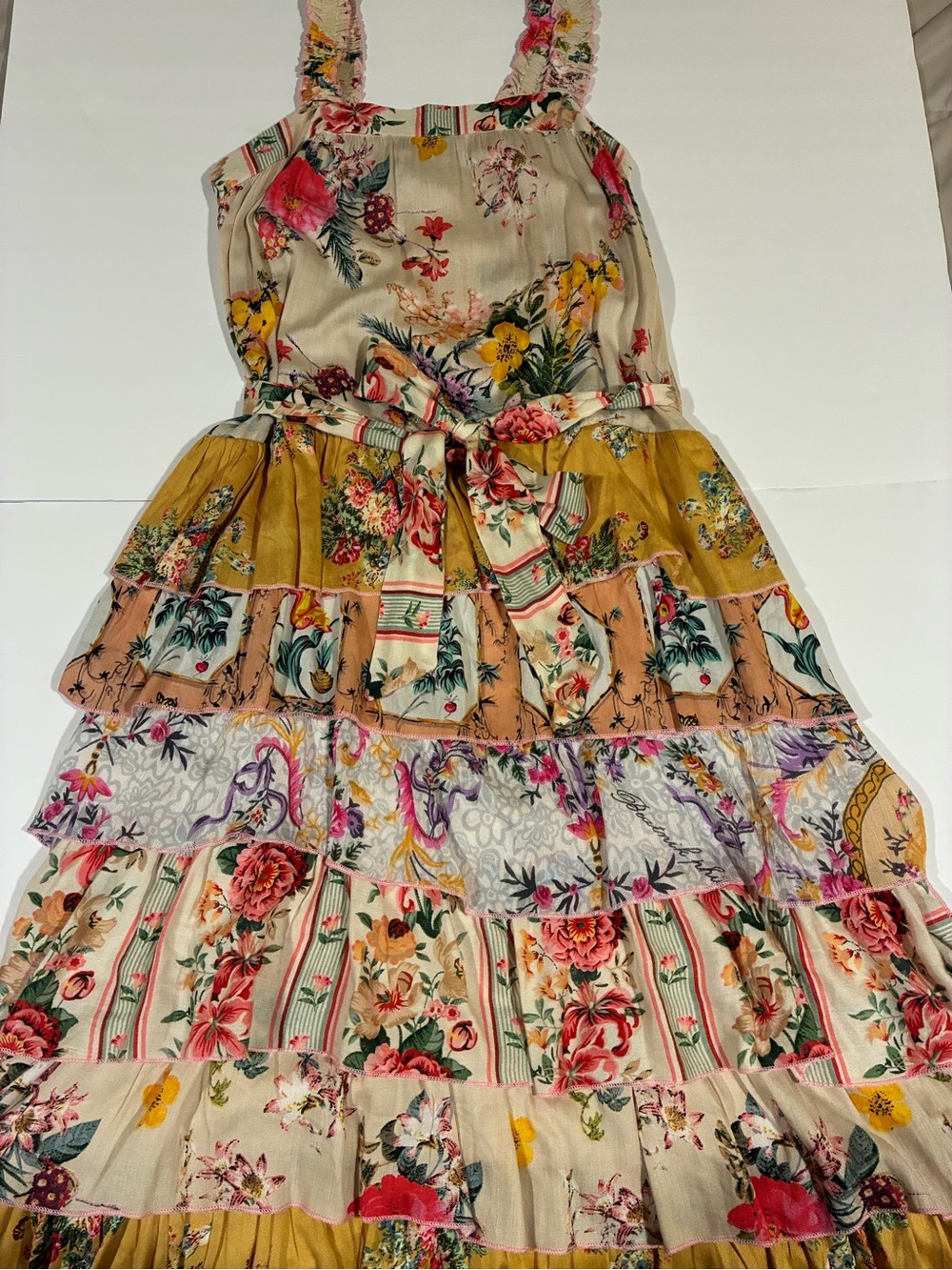 Barok Floral Tiered Maxi Dress Boho Cottagecore S